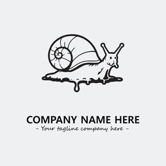 Snail illustration black and white for logo company vector image
