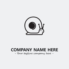 Snail illustration black and white for logo company vector image
