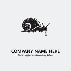 Snail illustration black and white for logo company vector image
