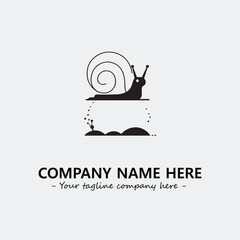Snail illustration black and white for logo company vector image
