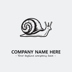 Snail illustration black and white for logo company vector image

