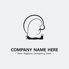 Snail illustration black and white for logo company vector image

