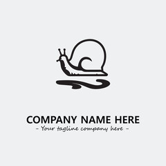 Snail illustration black and white for logo company vector image
