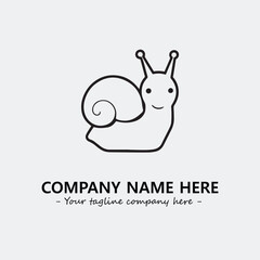 Snail illustration black and white for logo company vector image
