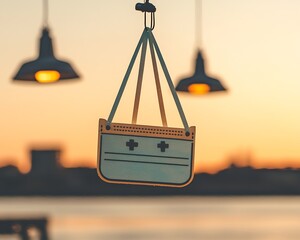 Outdoor mask reminder sunset