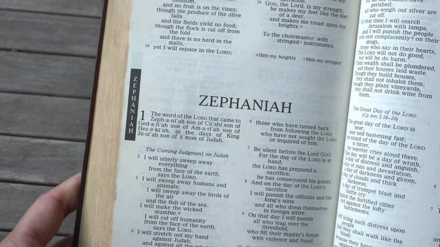 The book of Zephaniah in the Old Testament of the Holy Bible.