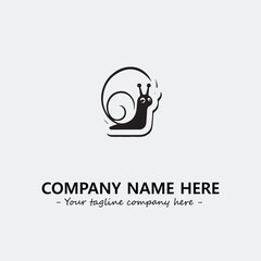 Snail illustration black and white for logo company vector image

