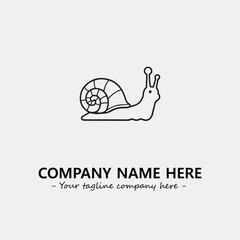 Snail illustration black and white for logo company vector image
