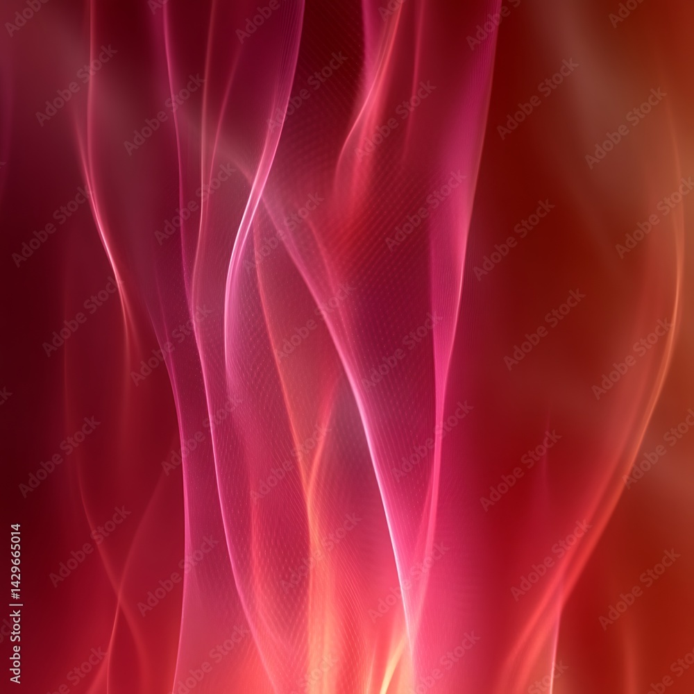 Poster abstract vibrant glowing lines in deep red and pink hues. intricate flowing patterns create a dynami