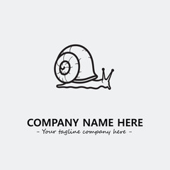 Snail illustration black and white for logo company vector image
