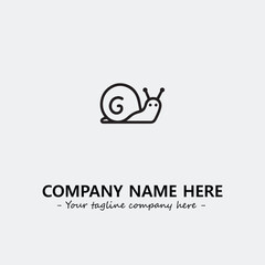 Snail illustration black and white for logo company vector image
