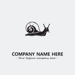 Snail illustration black and white for logo company vector image
