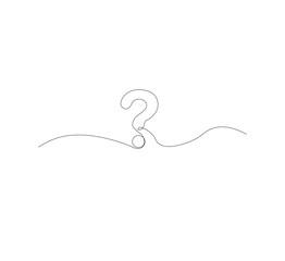 continus line Question mark icon in sketch style. white background.Illustration vector symbol.Editable stroke.