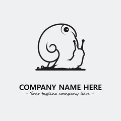 Snail illustration black and white for logo company vector image
