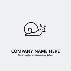 Snail illustration black and white for logo company vector image

