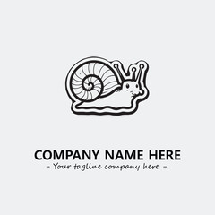 Snail illustration black and white for logo company vector image
