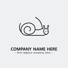 Snail illustration black and white for logo company vector image
