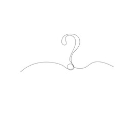 continus line Question mark icon in sketch style. white background.Illustration vector symbol.Editable stroke.