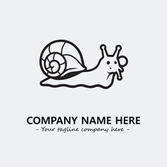 Snail illustration black and white for logo company vector image
