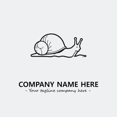 Snail illustration black and white for logo company vector image
