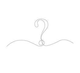 continus line Question mark icon in sketch style. white background.Illustration vector symbol.Editable stroke.