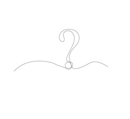 continus line Question mark icon in sketch style. white background.Illustration vector symbol.Editable stroke.