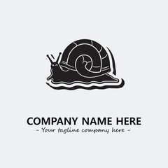 Snail illustration black and white for logo company vector image
