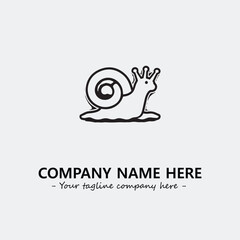 Snail illustration black and white for logo company vector image
