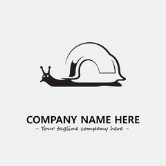 Snail illustration black and white for logo company vector image
