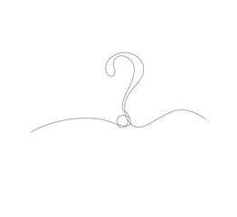 continus line Question mark icon in sketch style. white background.Illustration vector symbol.Editable stroke.