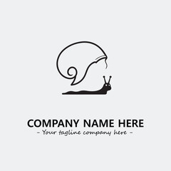 Snail illustration black and white for logo company vector image
