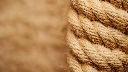 Fototapeta premium Close-up view of a tightly woven nautical rope texture.