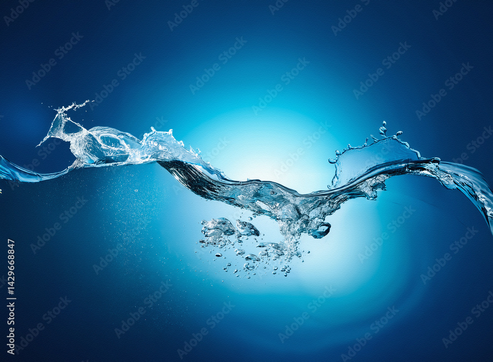 Poster Here's a description of the image, followed by the keywords, incorporating the provided hints about the image:

This image showcases dynamic aquatic movement. The water flows, creating a striking form