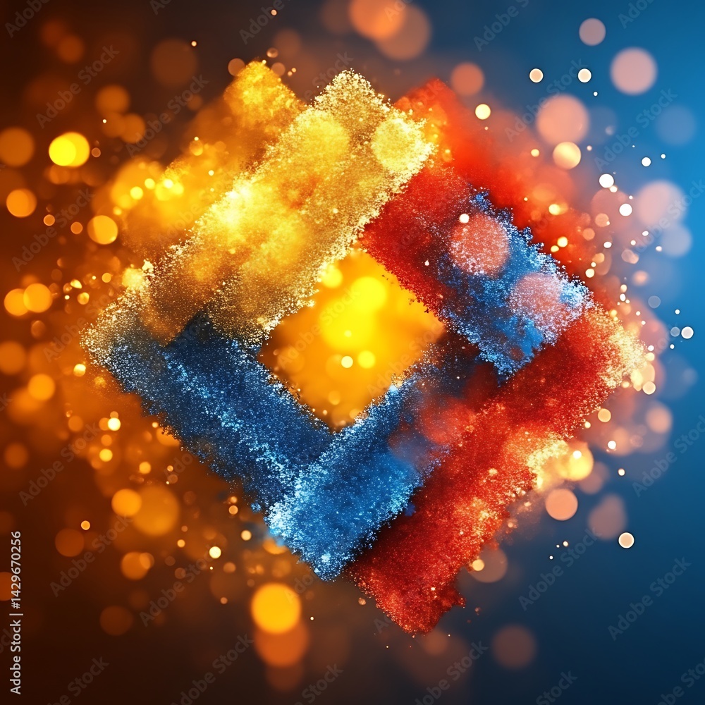 Poster abstract dynamic square design