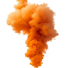 Orange Ink Explosion Abstract Art Cloud Design,