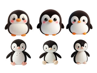 Penguin Plushie Array Cute Collection Display
