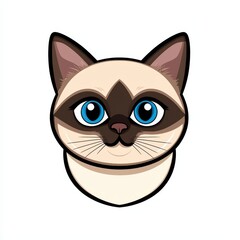 Obraz premium Illustration of a cat with blue eyes and beige fur