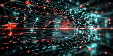 Obraz premium Analyzing network vulnerabilities with advanced cybersecurity tools.