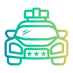 police car Line Gradient Icon