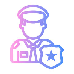 police Line Gradient Icon
