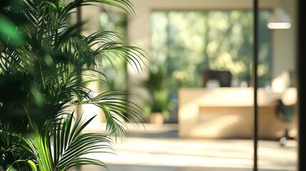 Fototapeta premium Indoor plants enhance the calming atmosphere.