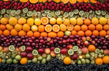 Colorful fruit arrangement, vibrant and fresh