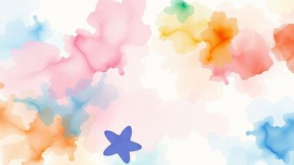 Pastel Watercolor Background Design Abstract Colorful Soft Spring Summer Texture