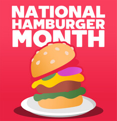 national hamburger month with delicious hamburgers