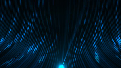 Blue Fiber Optic Cables Flowing Toward Camera - Data Internet Concept 2 © Joey