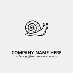 Snail illustration black and white for logo company vector image
