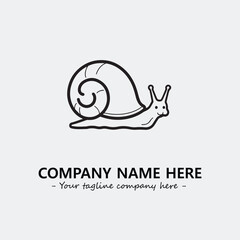 Snail illustration black and white for logo company vector image

