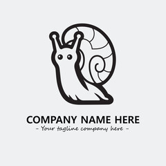 Snail illustration black and white for logo company vector image
