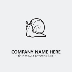 Snail illustration black and white for logo company vector image
