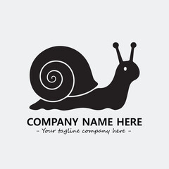 Snail illustration black and white for logo company vector image
